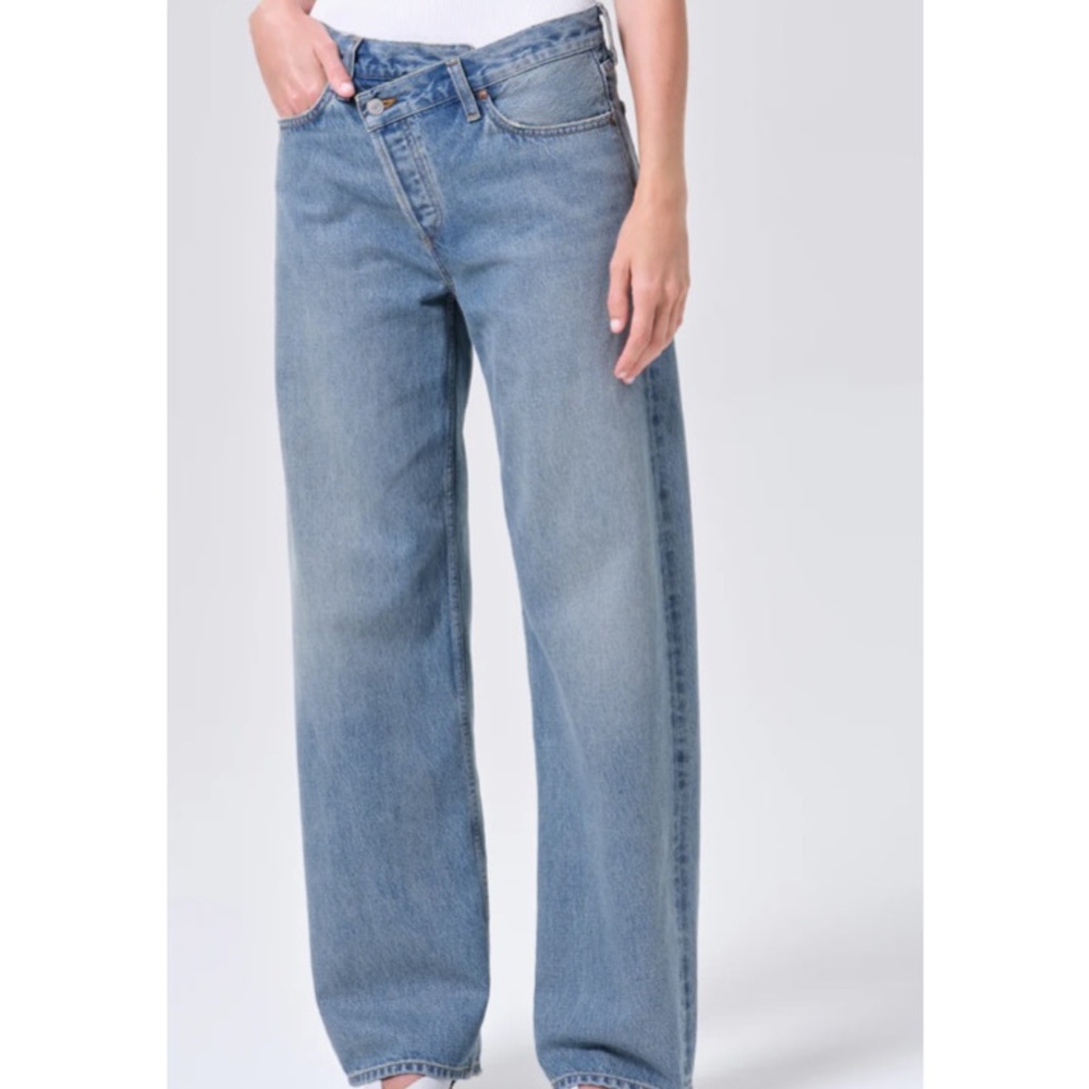 Agolde Light Blue Wide-Leg High-Rise Jeans